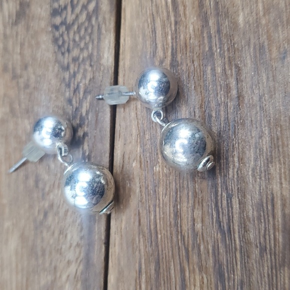 E178 beautiful silver bulb edwardian earrings‎ - Picture 2 of 2